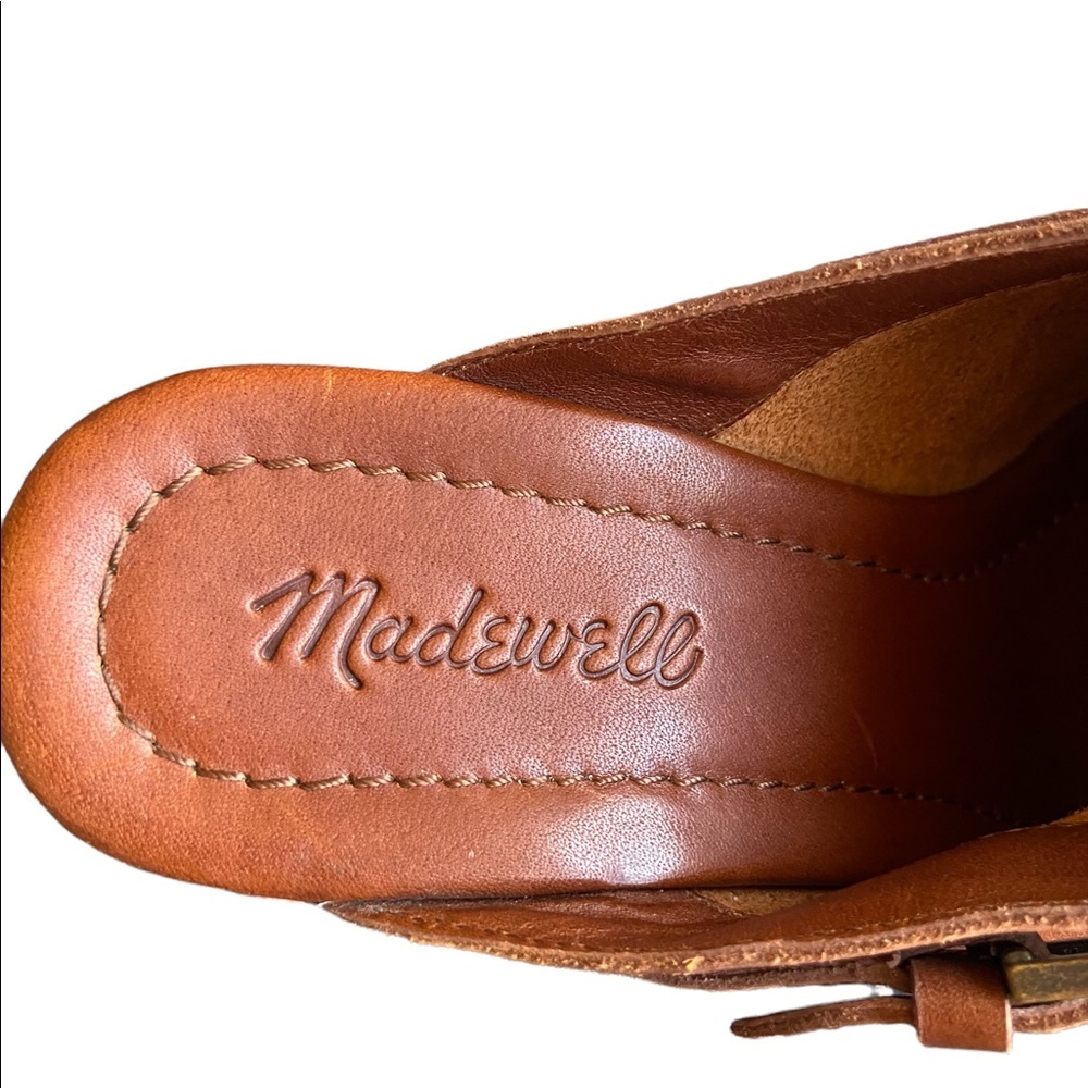 Madewell Fringed Chestnut Mules Slides - Picture 10 of 16